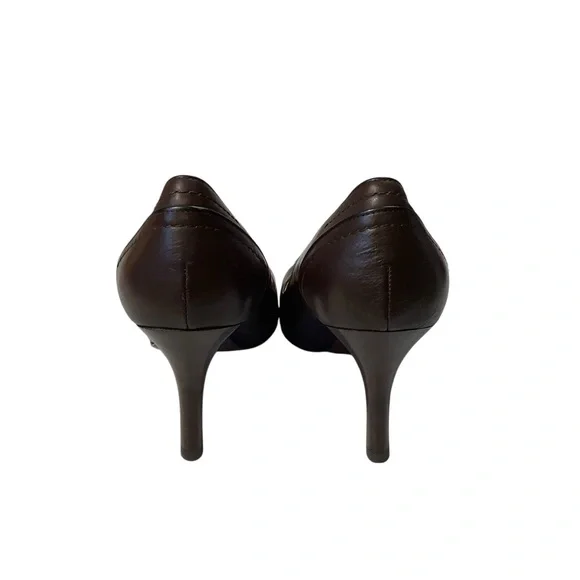 Brooks Brother Brown Genuine Leather Cap Toe Heels - Picture 6 of 9